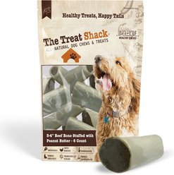 The Treat Shack 3-4-in Shin Bone Stuffed with Peanut Butter Dog Chew Treat, 6 count