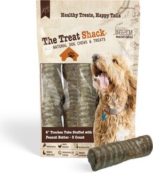 The Treat Shack 6-in Double Stuffed Trachea Tube with Peanut Butter Dog Chew Treat, 3 count