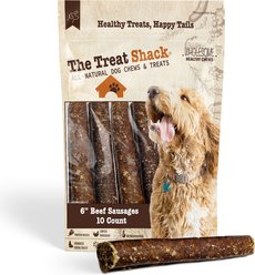 The Treat Shack Made 100% Real Beef Sausage High-Protein Soft & Chewy Dog Treats, 6-in, 10 count