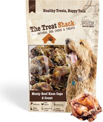 The Treat Shack Meaty Beef Knee Cap Bone Natural Dog Chew Treats, 2 count