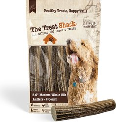 The Treat Shack Whole Naturally Shed 5 to 6-in Elk Antler Dog Treats, Medium, 2 count