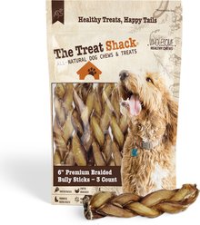 The Treat Shack 6-in Braided Bully Sticks Dog Treats, 3 count