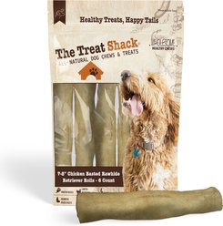 The Treat Shack Retriever Rolls 7 to 8-in Chicken Flavor Rawhide Dog Chew Treats, 6 count slide 1 of 7