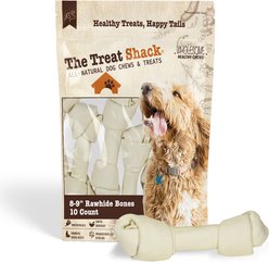 The Treat Shack Knotted 8 to 9-in Natural Flavor Rawhide Bone Dog Treats, 10 count