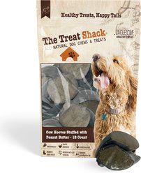 The Treat Shack Cow Hooves Stuffed with Peanut Butter Dog Chew Treat, 12 count