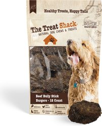 The Treat Shack Bully Stick Burger Soft & Chewy Beef Dog Chew Treat, 12 count