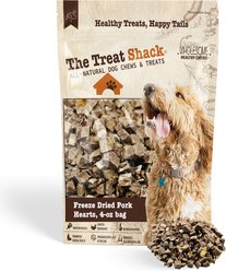 The Treat Shack Single Ingredient Pork Hearts Freeze-Dried Dog & Cat Treats, 4-oz bag