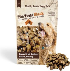 The Treat Shack Single Ingredient Chicken Hearts Freeze-Dried Dog & Cat Treats, 4-oz bag
