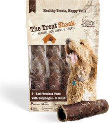 The Treat Shack 6-in Whole Beef Trachea Tube Wrapped with Gullet Crunchy Duo Natural Dog Chew Treats, 3 count