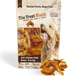 The Treat Shack 100% Real Chicken Jerky Breast Tenders High-Protein Adult Dehydrated Dog Treats, 8-oz bag