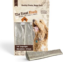 The Treat Shack 7 to 8-in Split Elk Antler Dog Treats, Large, 2 count