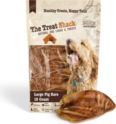 The Treat Shack Jumbo Whole Natural Pig Ears Dog Treat, 15 count