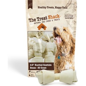 The Treat Shack 4 to 5-in Knotted Bones Rawhide Dog Treats, 30 count