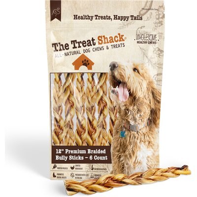 The Treat Shack The Treat Shack 12-in Braided Bully Sticks Dog Treats, 6 count