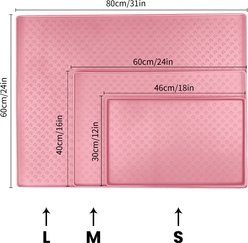 Ptlom Waterproof Dog & Cat Placemat, Pink, Small: 18 x 12-in slide 2 of 8