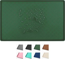 Ptlom Waterproof Dog & Cat Placemat, Hunter Green, Small: 18 x 12-in slide 1 of 8