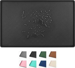 Ptlom Waterproof Dog & Cat Placemat, Black, Medium: 24 x 16-in