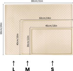 Ptlom Waterproof Dog & Cat Placemat, Beige, Small: 18 x 12-in slide 2 of 8