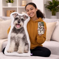 All About Vibe Schnauzer Custom Shaped Pillow, 16-in