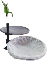 DOPZER 2-Tier Desk Mounted Elevated Cat Hammock Bed with Feather Teaser Toy, 16 x 16 x 5-in