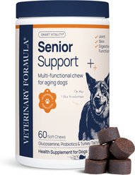 Veterinary Formula Smart Vitality Pork Flavor Soft Chew Senior Support Supplement for Dogs, 60 count