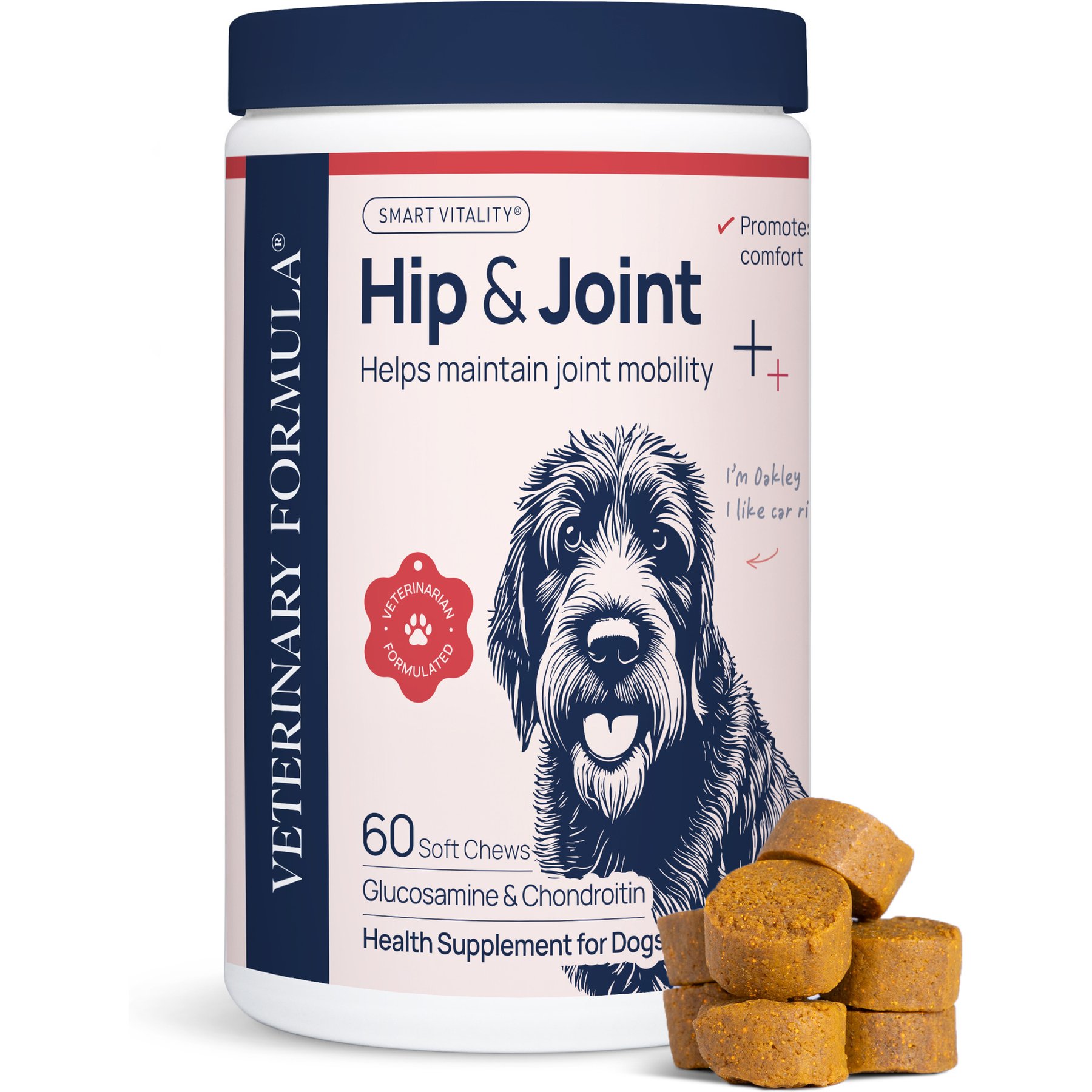 Veterinary Formula Smart Vitality Pork Flavor Soft Chew Hip & Joint Supplement for Dogs, 60 count