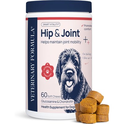 Veterinary Formula Smart Vitality Veterinary Formula Smart Vitality Pork Flavor Soft Chew Hip & Joint Supplement for Dogs, 60 count