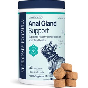 Veterinary Formula Smart Vitality Pork Flavor Soft Chew Anal Gland Support Supplement for Dogs, 60 count