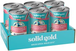 Solid Gold Leaping Waters Chicken & Salmon Recipe with Vegetable Recipe Grain-Free Small & Medium Breed Canned Dog Food, 13.2-oz, case of 6