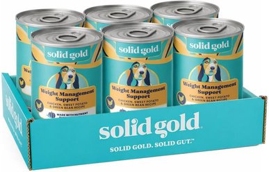 Solid Gold Chicken, Sweet Potato & Green Bean Weight Control Grain-Free Canned Dog Food, 13.2-oz can, case...