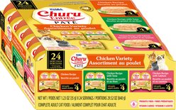 Inaba Churu Entrée Chicken Variety Pack Grain-Free, High Moisture Pate Wet Cat Food, 2.46-oz twin cups, 24 count