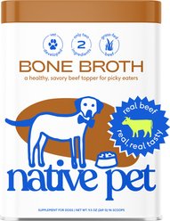 Native Pet Beef Bone Broth Powder Grain-Free Dog Food Topper, 9.5-oz