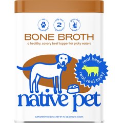 Native Pet Beef Bone Broth Powder Grain-Free Dog Food Topper, 9.5-oz