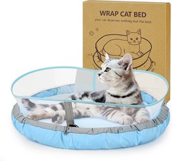 Supet Indoor Soft Plush Calming with Protective Shield Machine Washable Elevated Dog & Cat Bed, Blue, Small