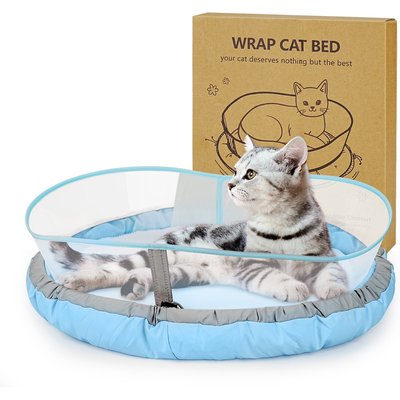 Supet Supet Indoor Soft Plush Calming with Protective Shield Machine Washable Elevated Dog & Cat Bed, Blue, Medium