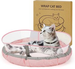 Supet Indoor Soft Plush Calming with Protective Shield Machine Washable Elevated Dog & Cat Bed, Pink, Medium slide 1 of 7