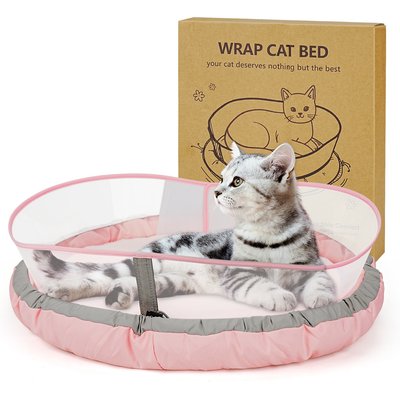 Supet Supet Indoor Soft Plush Calming with Protective Shield Machine Washable Elevated Dog & Cat Bed, Pink, Small