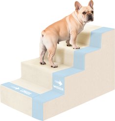Niubya Non-Slip & Removable Washable Cover Indoor Dog Stairs, 4-step, White slide 1 of 7