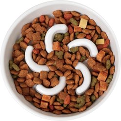 Richell Raised Dishwasher-Safe Plastic Dog Food Bowl Slow Feeder, 6.1-oz, White slide 2 of 9