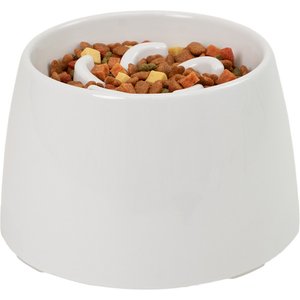 RICHELL Raised Dishwasher-Safe Plastic Dog Food Bowl Slow Feeder, 6.1-oz,  White - Chewy.com