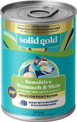 Solid Gold Green Cow Beef Tripe Loaf for Picky Eaters Grain-Free Wet Dog Food, 13.2-oz can, case of 6