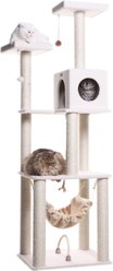 Armarkat 73-in Faux Fleece Cat Tree & Condo, Ivory