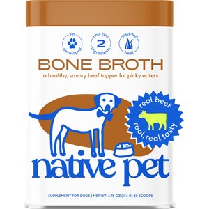 Native Pet Beef Bone Broth Powder Grain-Free Dog Food Topper, 4.75-oz