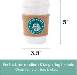 HugSmart Vanilla Scented Rubber StarPaws Coffee Squeaky Dog Chew Toy, Medium/Large slide 2 of 5