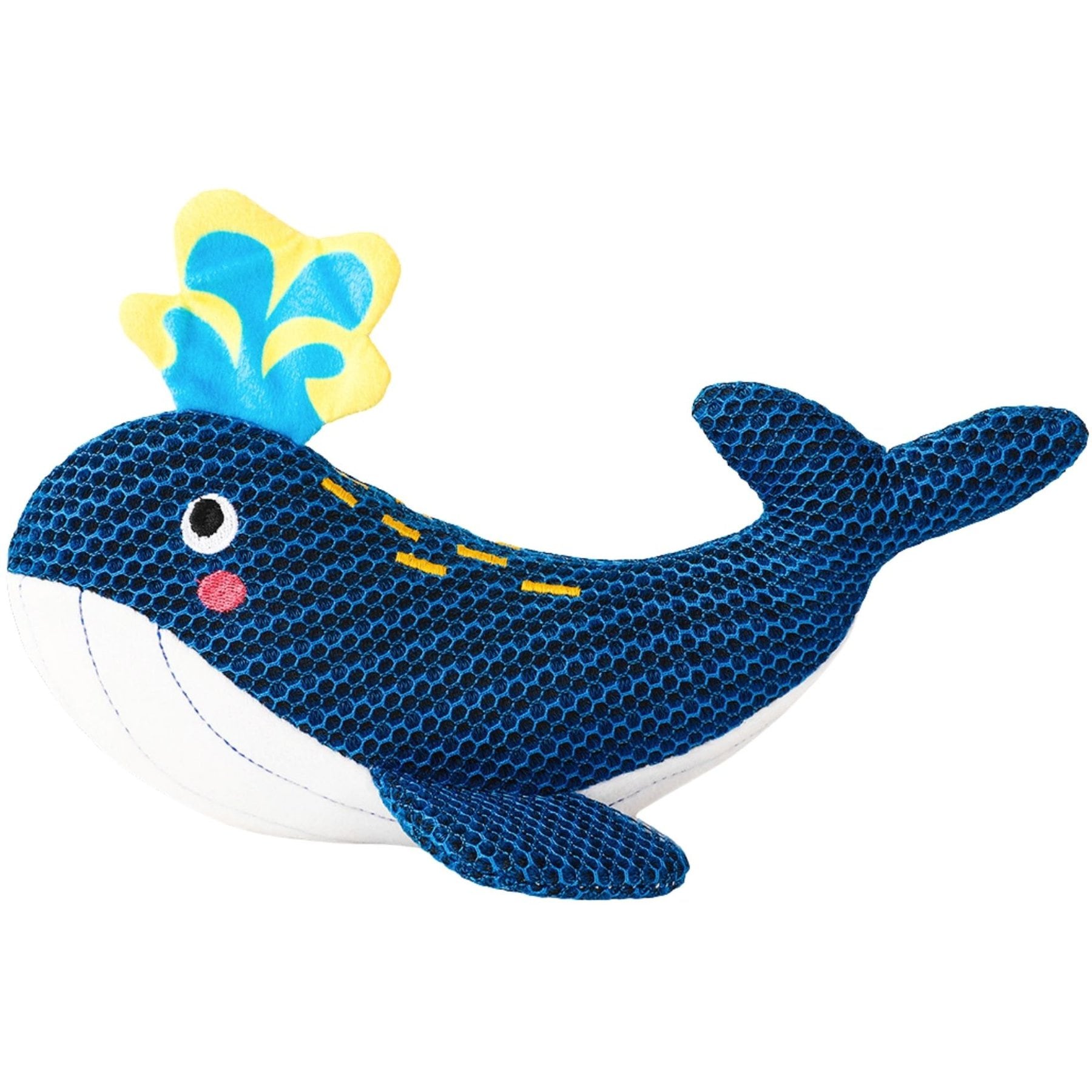 HugSmart Whale Durable Mesh Plush Squeaky Dog Toy, Medium