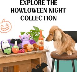 HugSmart Halloween Rubber Pumpkin Ale Squeaky Dog Chew Toy, Medium/Large slide 2 of 5