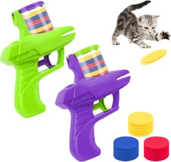 Pet Fit For Life Cat Foam Disc Launcher Toy, Blue, Medium, 2 count