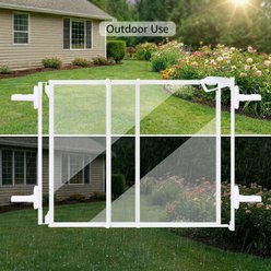 Unipaws Extendable Transparent Door Stair Dog Gate, White slide 2 of 7