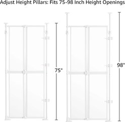 Unipaws Extra Tall Width Adjustable Transparent Dog Gate, White slide 2 of 6
