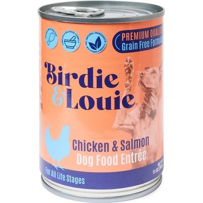 Birdie & Louie Birdie & Louie Chicken & Salmon Flavored Canned Pate Dog Food, 13-oz, case of 12